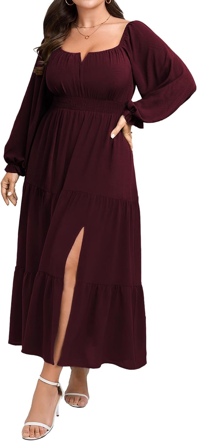 SCOMCHIC Plus Size Formal Dress for Wedding Guests and Parties