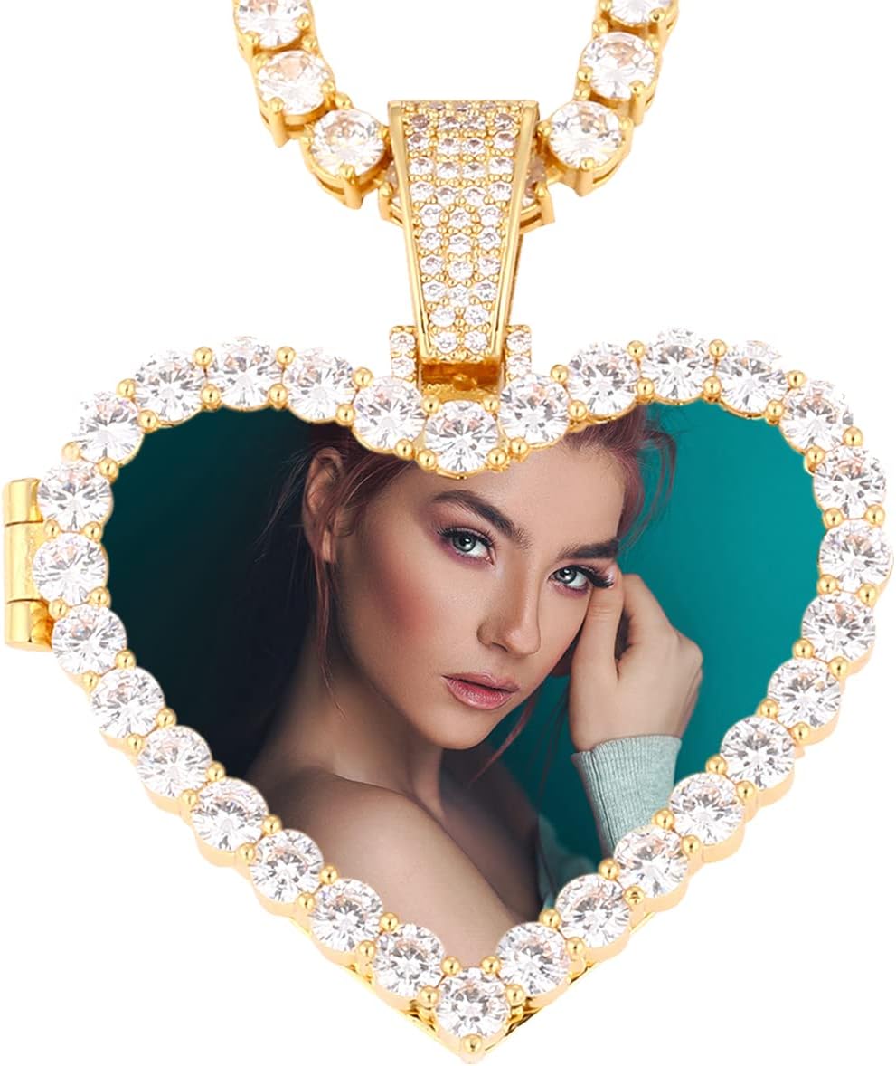 Customized Picture Necklace for Men Women - 18k Gold Plated