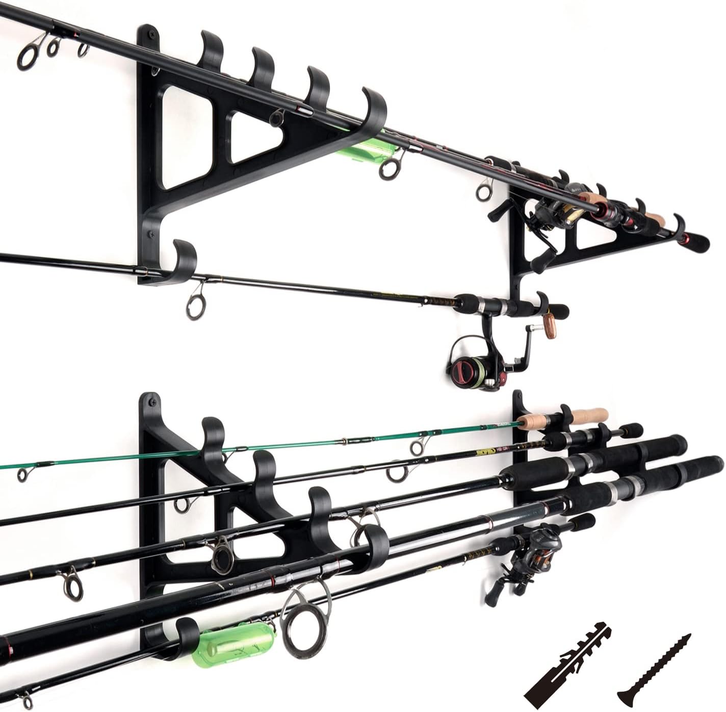 CAIKEI Wall Mounted Rack - Holds 4 Rods, Saves Space!