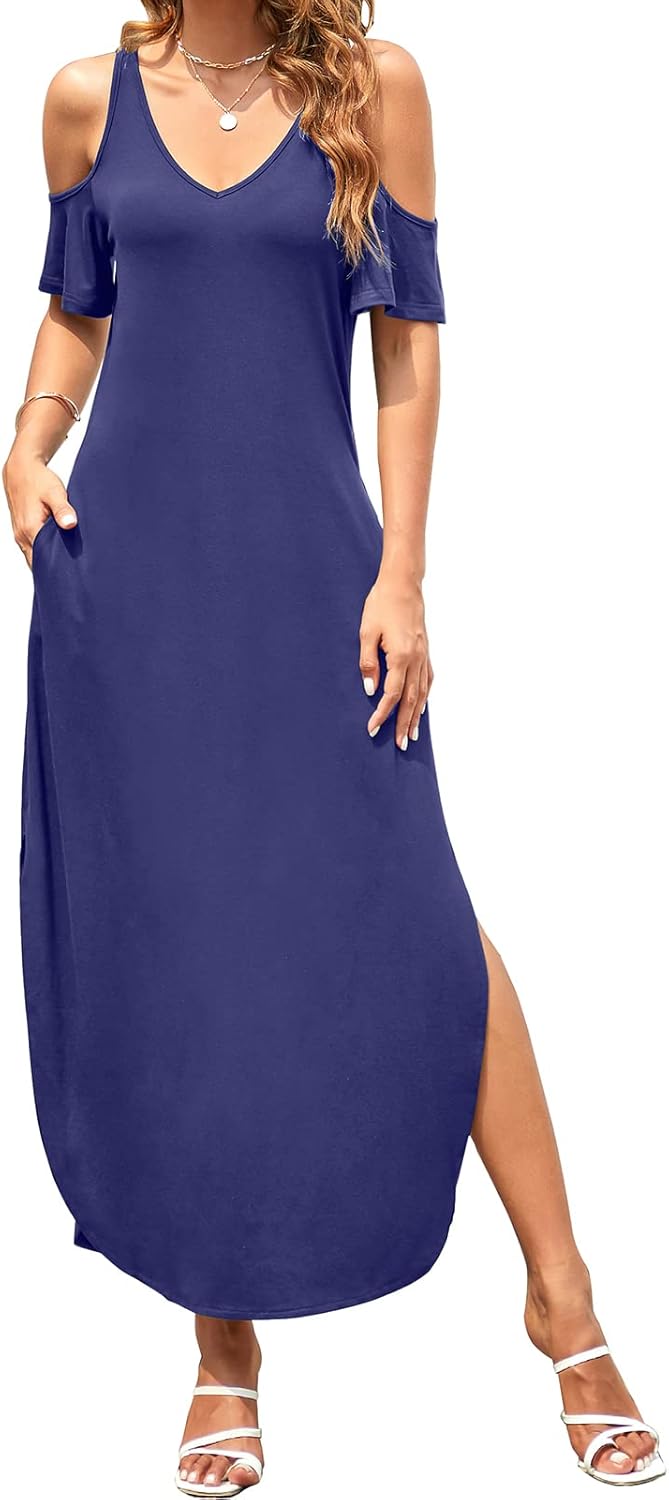 HUSKARY Women's Summer Maxi Dresses for Casual Beach Style