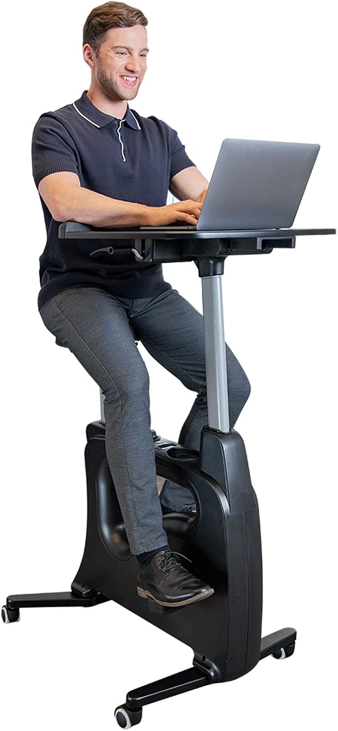 FLEXISPOT Exercise Bike with 2D Desktop for Home Fitness