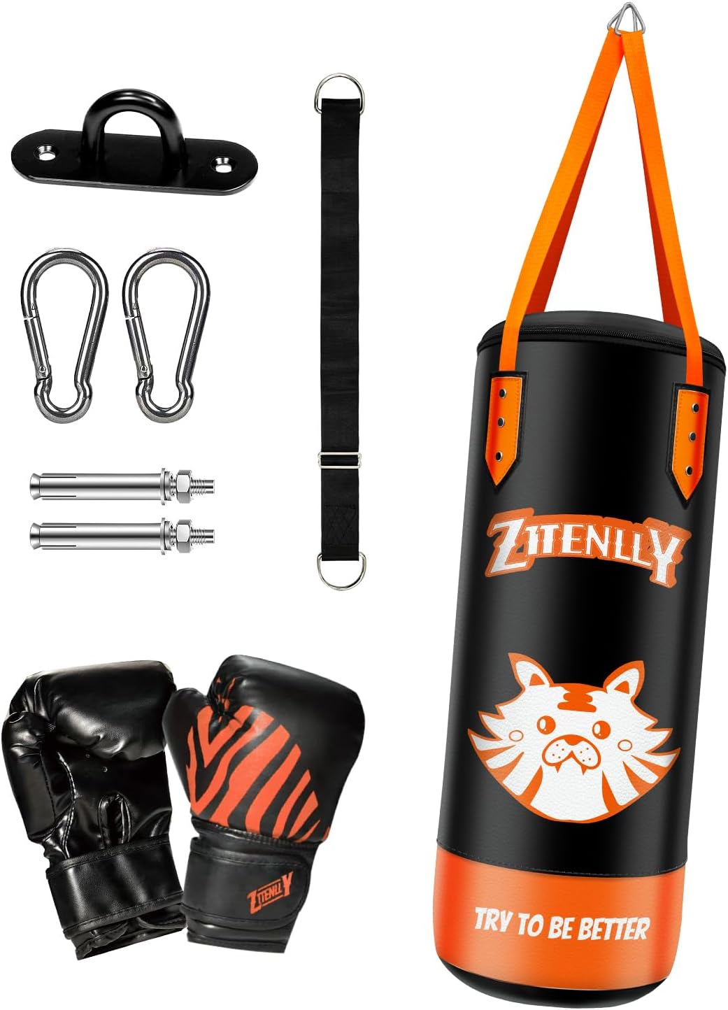 Kids Punching Bag Set - Adjustable Height, Durable PU Leather - Fun Boxing for 3-8 Yrs!