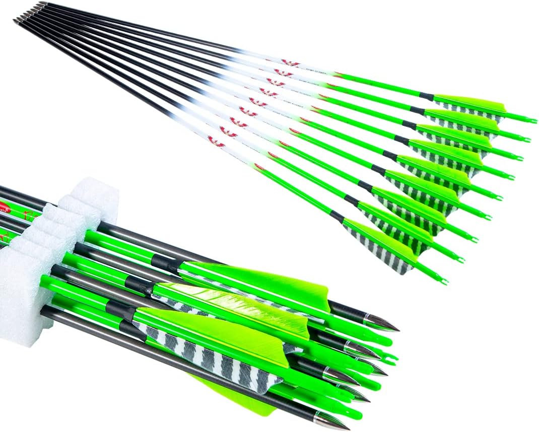 Traditional Archery Carbon Feather Arrows for Hunting and Targets