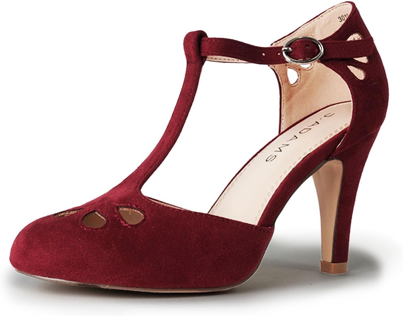 Vintage Cutout Low Kitten Heels - J. Adams Mary Janes Style