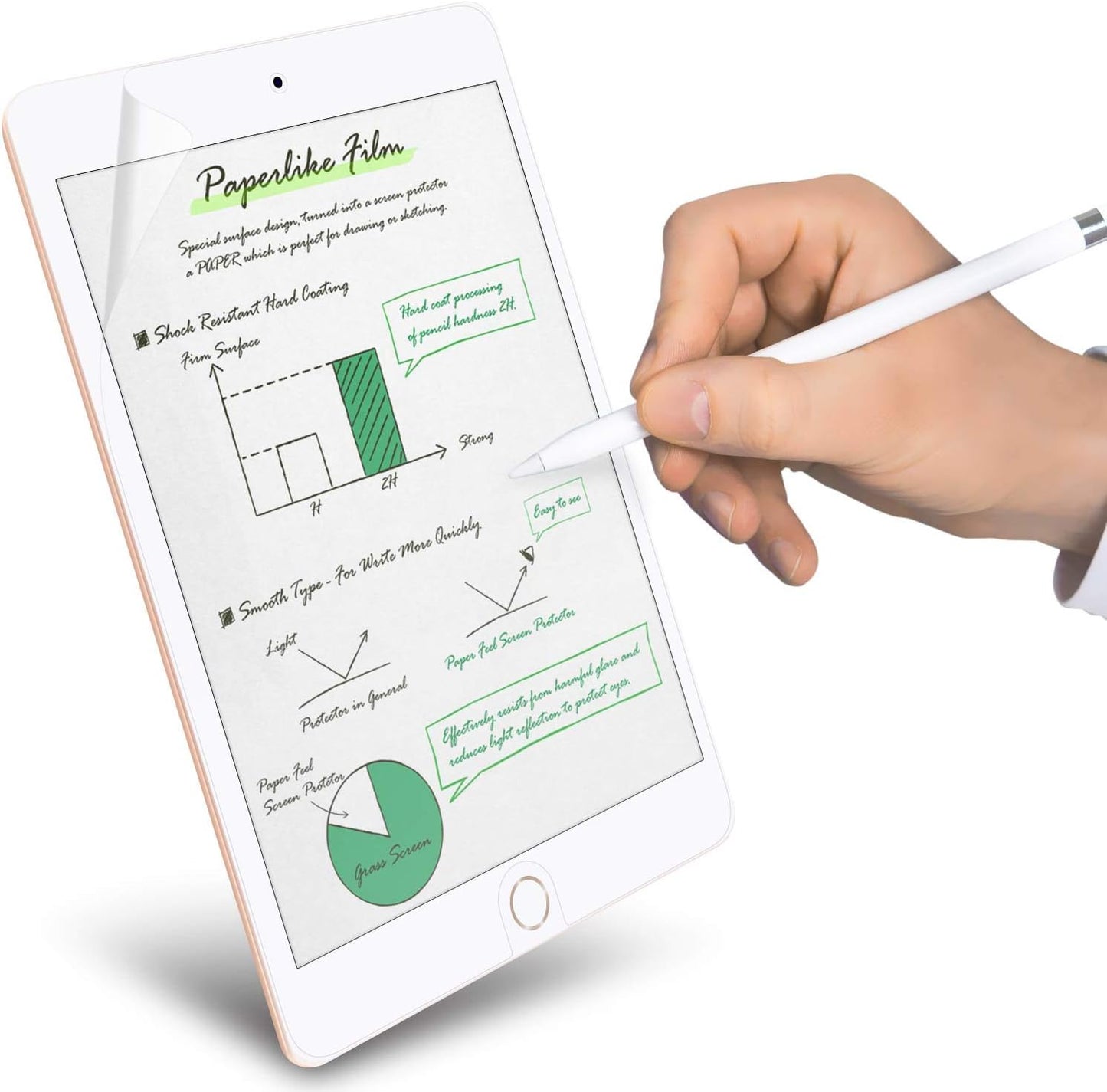ELECOM Pencil-Feel Screen Protector for 10.2 inch iPad Models