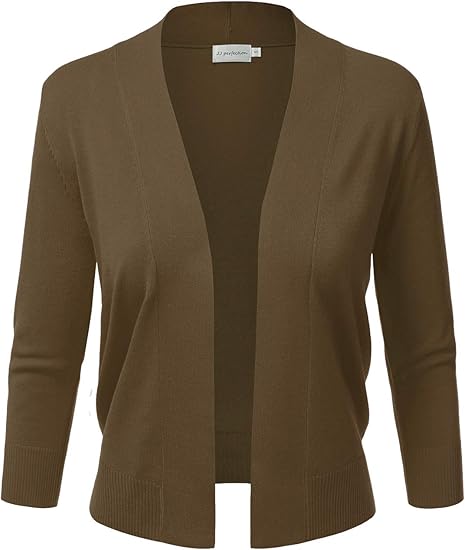 JJ Perfection Women's Basic 3/4 Sleeve Open Front Cardigan Review