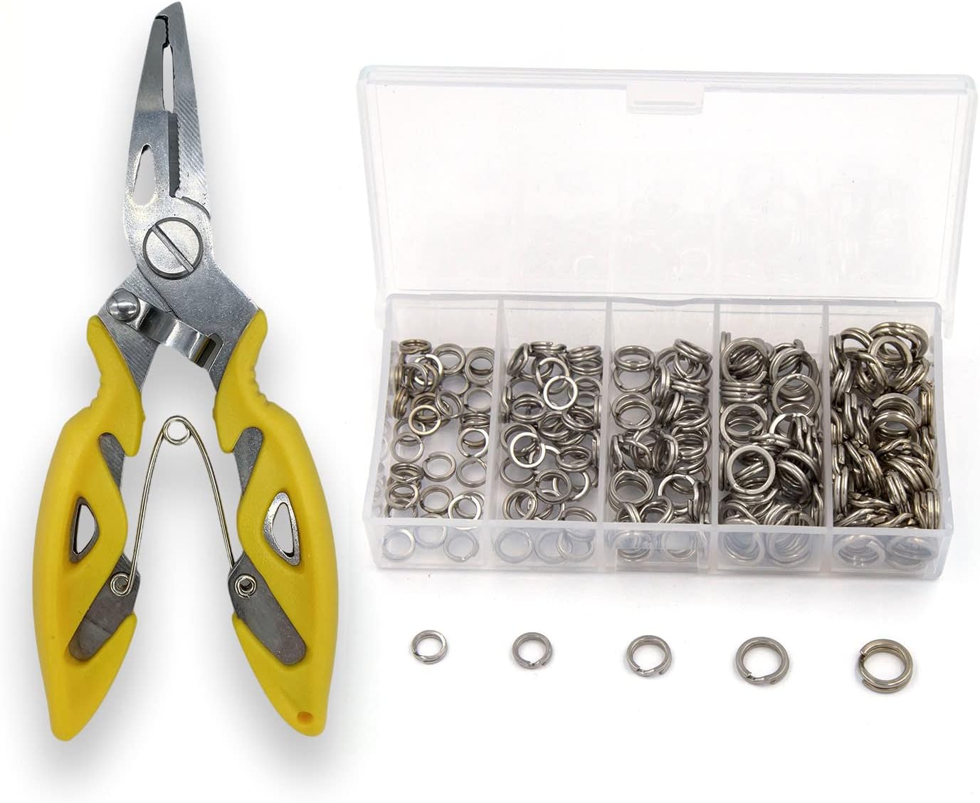 ALLOYPRO Fishing Split Ring Set & Pliers Kit - High Strength, 201pcs