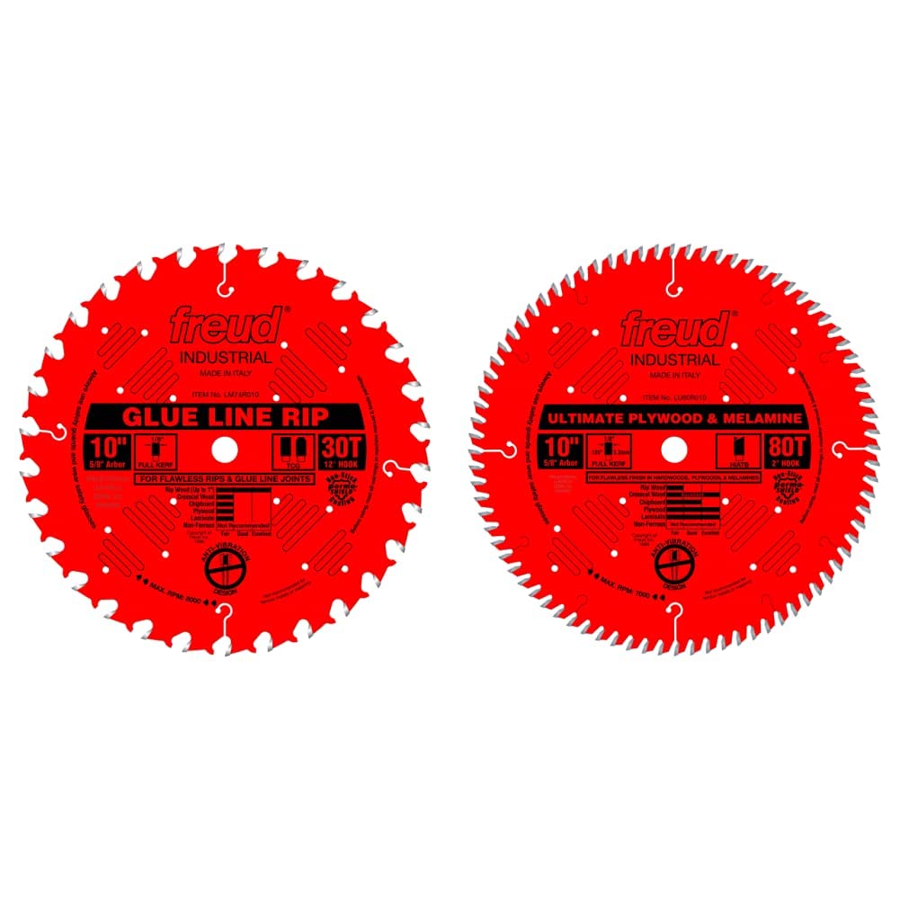 Freud 10in Industrial Glue Line Ripping Blade & Plywood Blade
