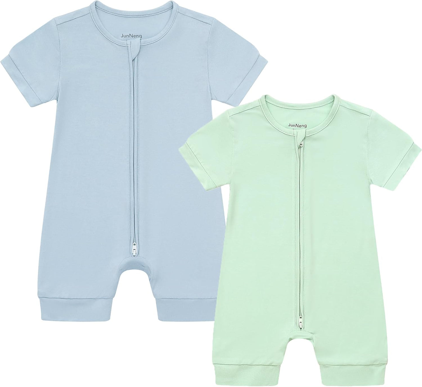 JunNeng Baby Boy Girl Summer Sleeper Zipper Romper 2 Pack