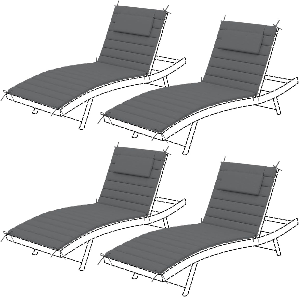 Sundale Outdoor Quilted Lounge Cushion Set for Ultimate Comfort