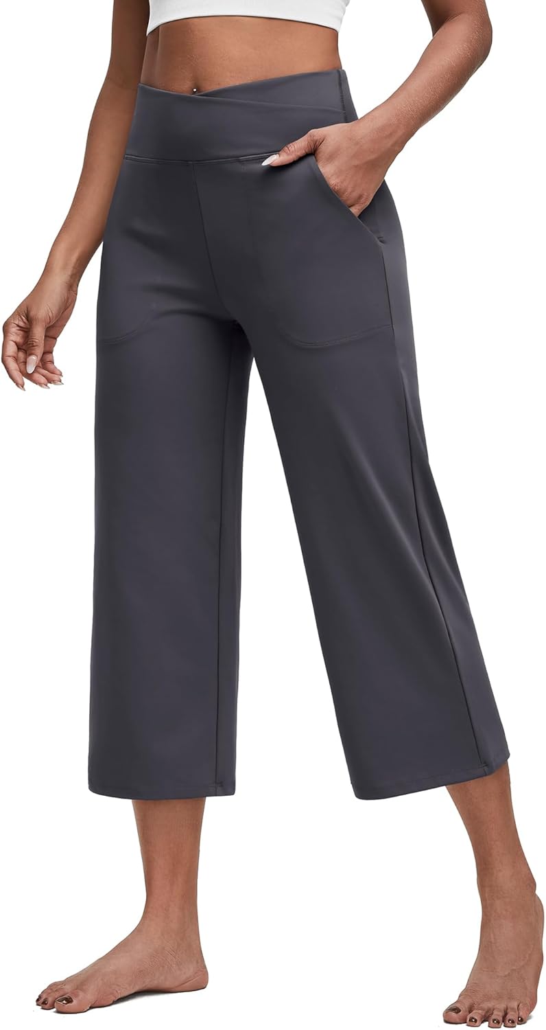 G4Free Capri Pants for Women - Stylish Wide Leg Yoga Capris