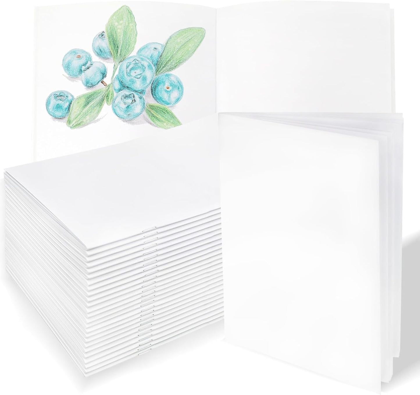 50 Pcs White Blank Notebooks for Kids - Perfect for Creativity