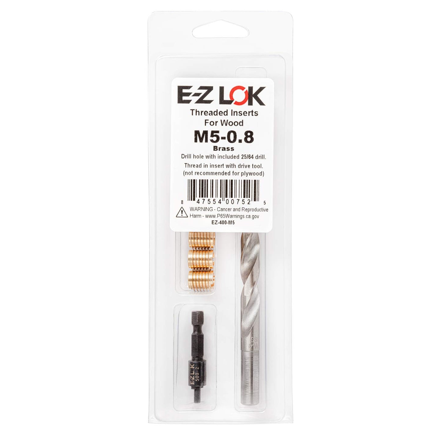 E-Z LOK 400-M5 Threaded Inserts for Wood Installation Kit