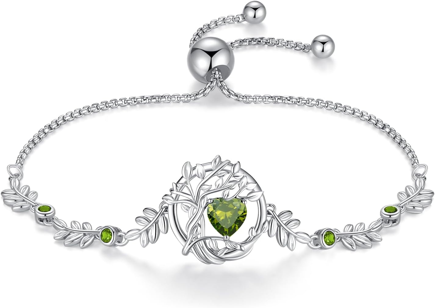Tree of Life Birthstone Bracelet for Women - Sterling Silver Gift