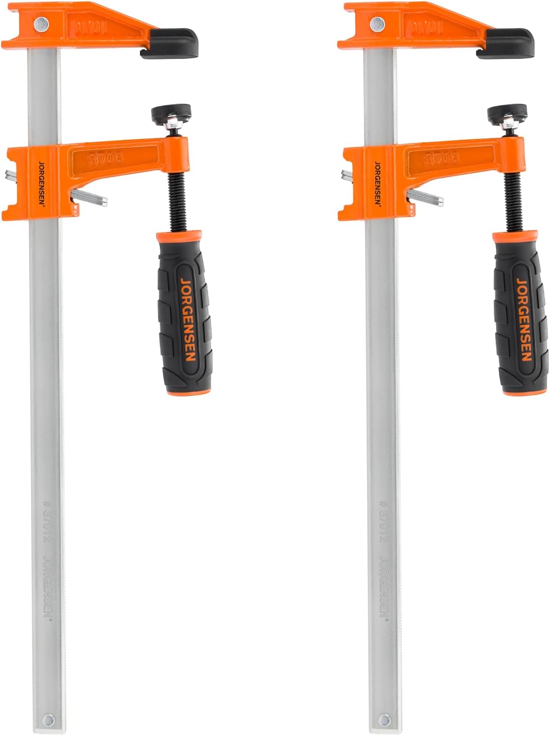 JORGENSEN 2-pack Steel Bar Clamps Set for Woodworking Projects