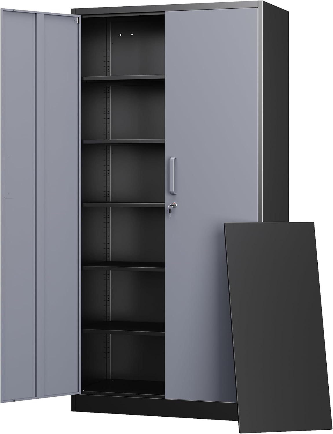 Letaya Metal Storage Cabinet with Lock and 5 Adjustable Shelves