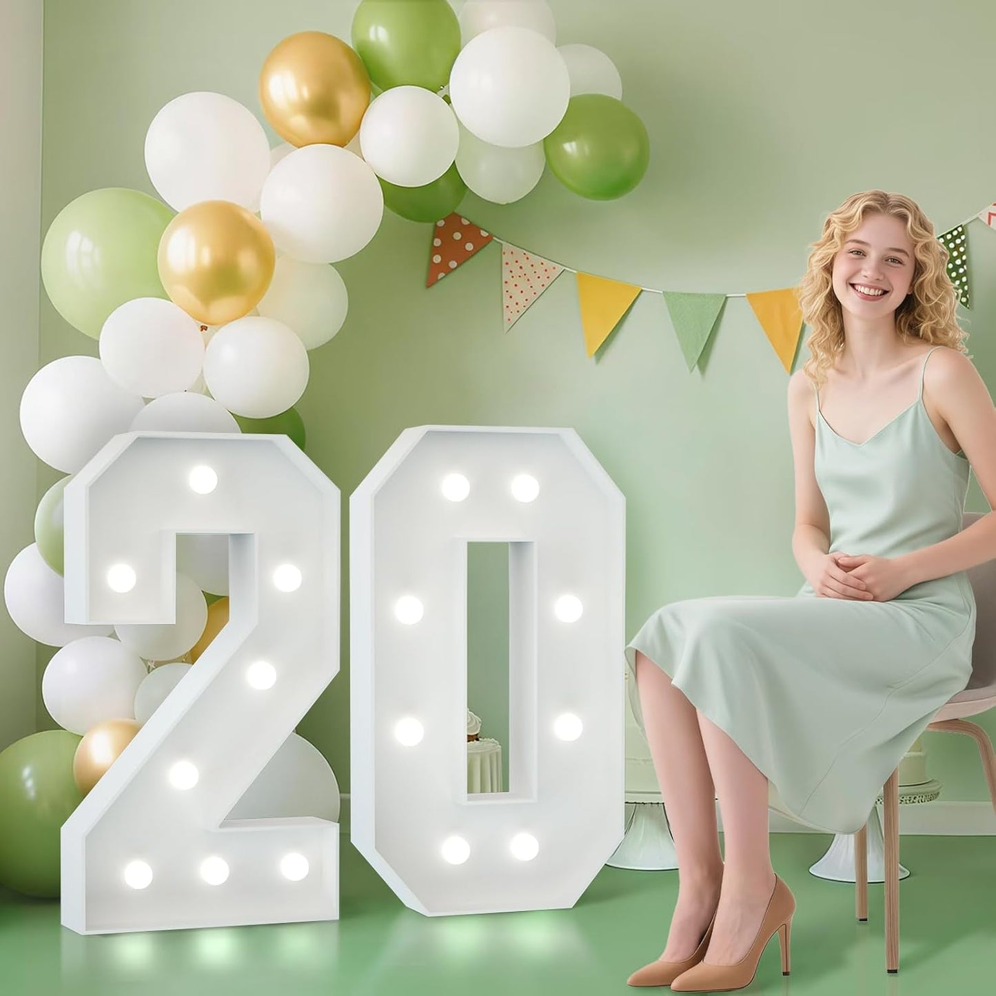 20 Light Up Numbers for 20th Birthday Party Decorations