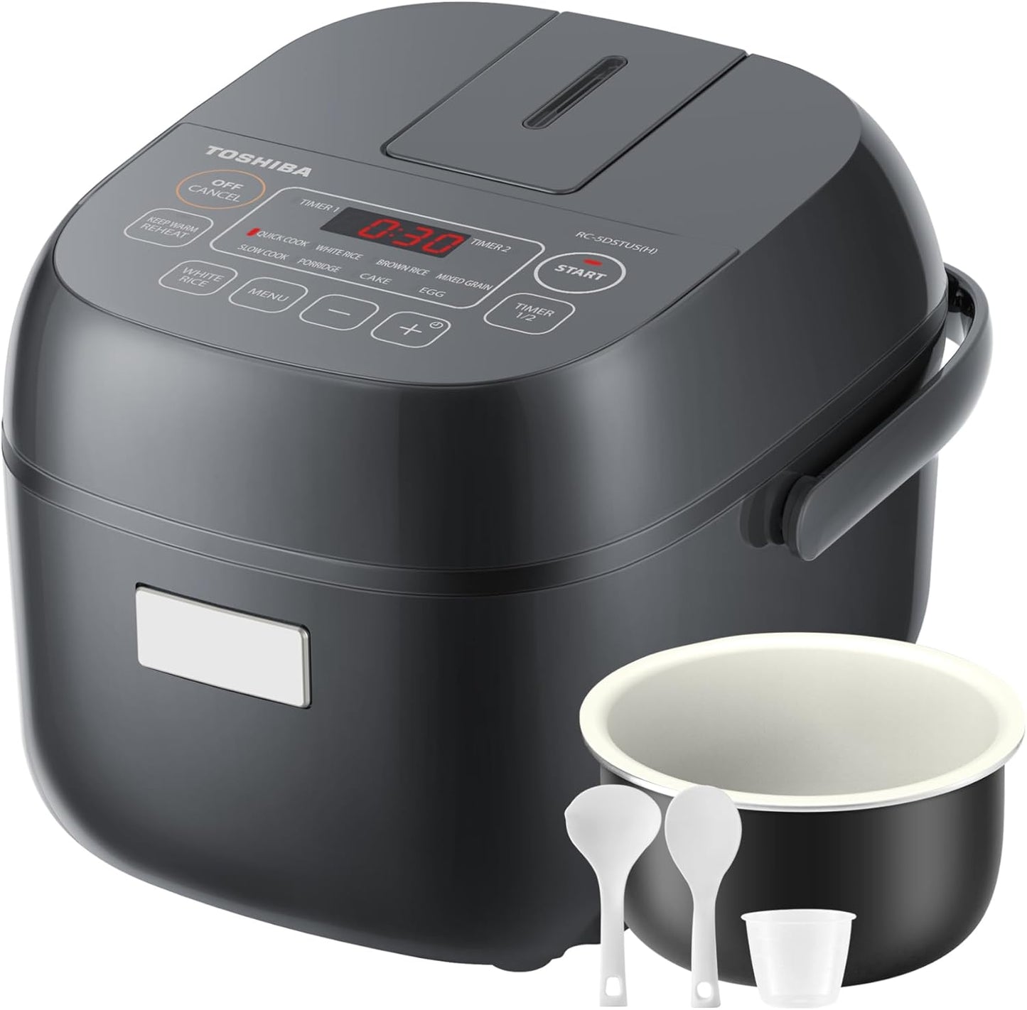 TOSHIBA 3-Cup Rice Cooker with LCD Display and 8 Functions