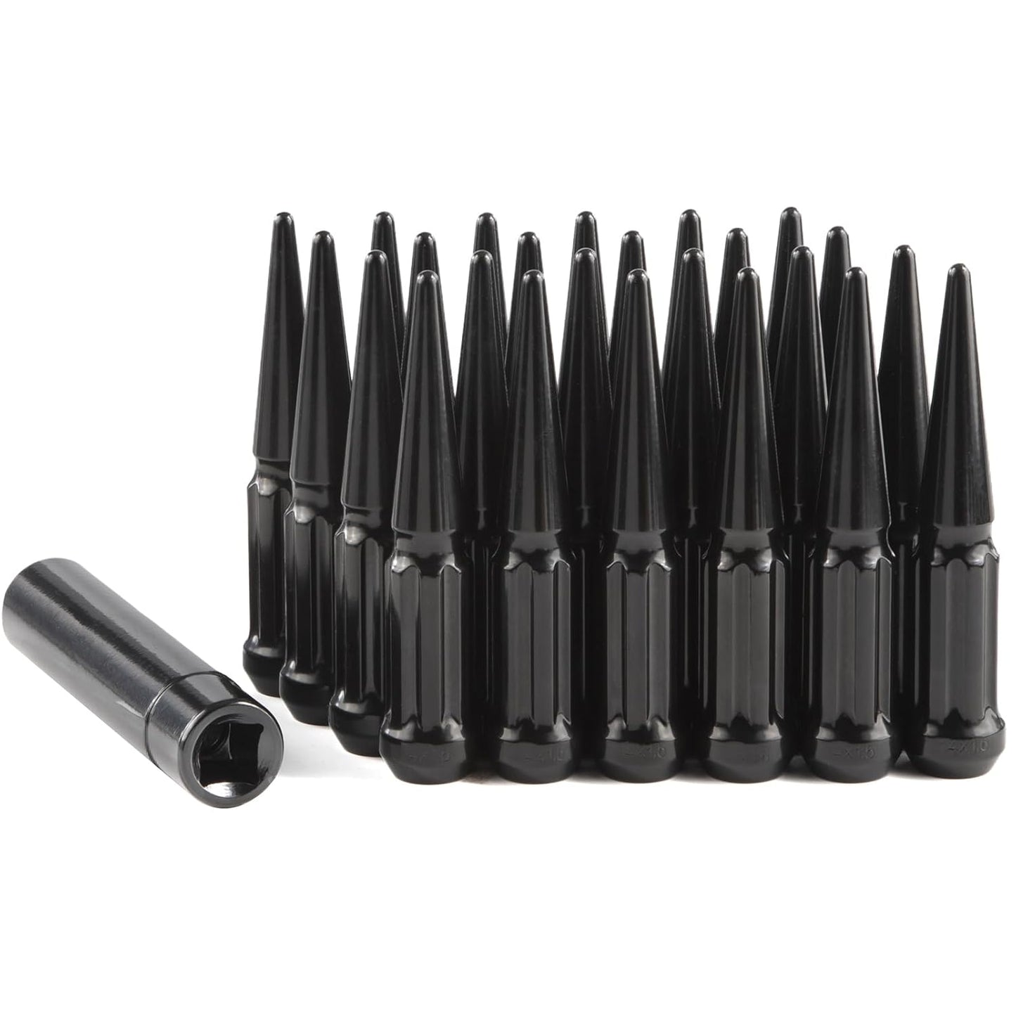 14x1.5 Spike Lug Nuts Set of 24 with Locking Key for Wheels