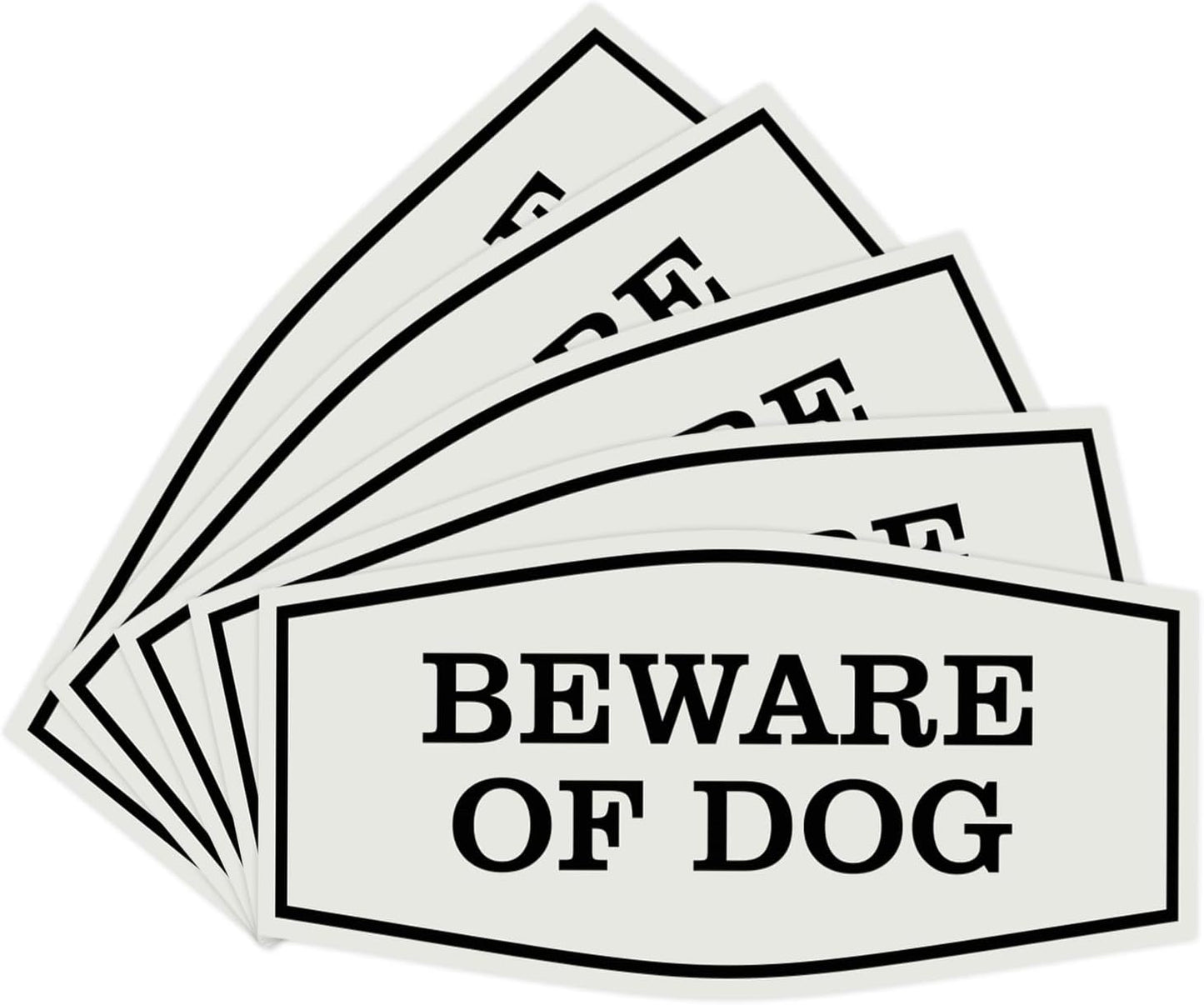 Durable Beware of Dog Wall Sign for Home Security - 5 Pack