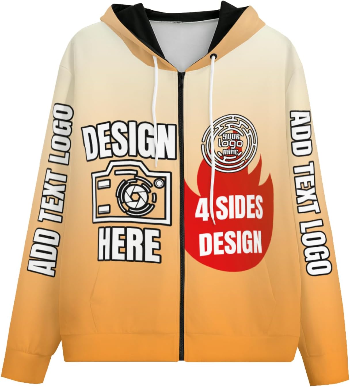 Custom Logo Zip-Up Hoodie for Personalized Style