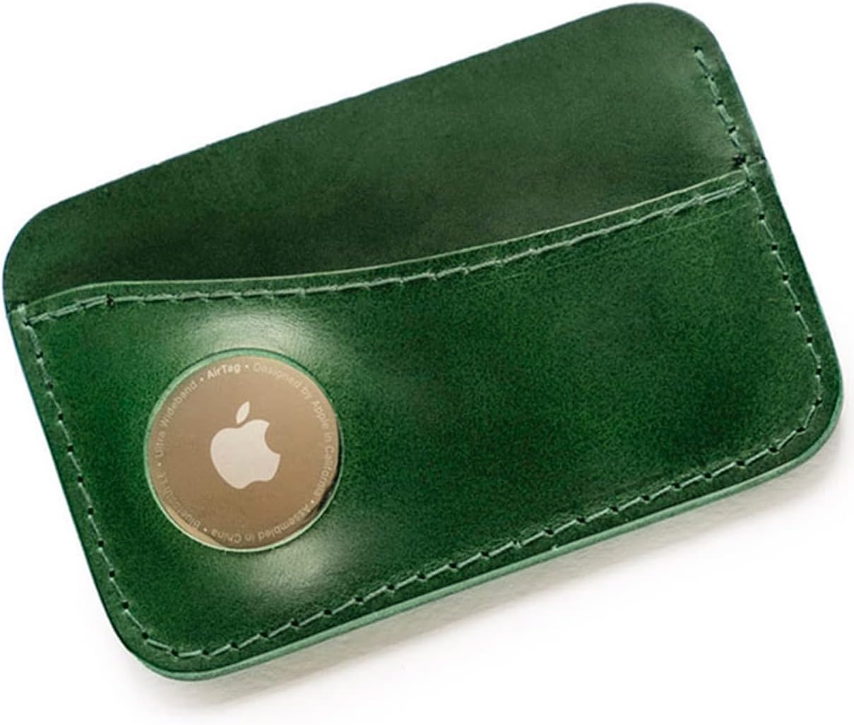 Leather Card Wallet Compatible with Apple Airtag - Minimalist Design