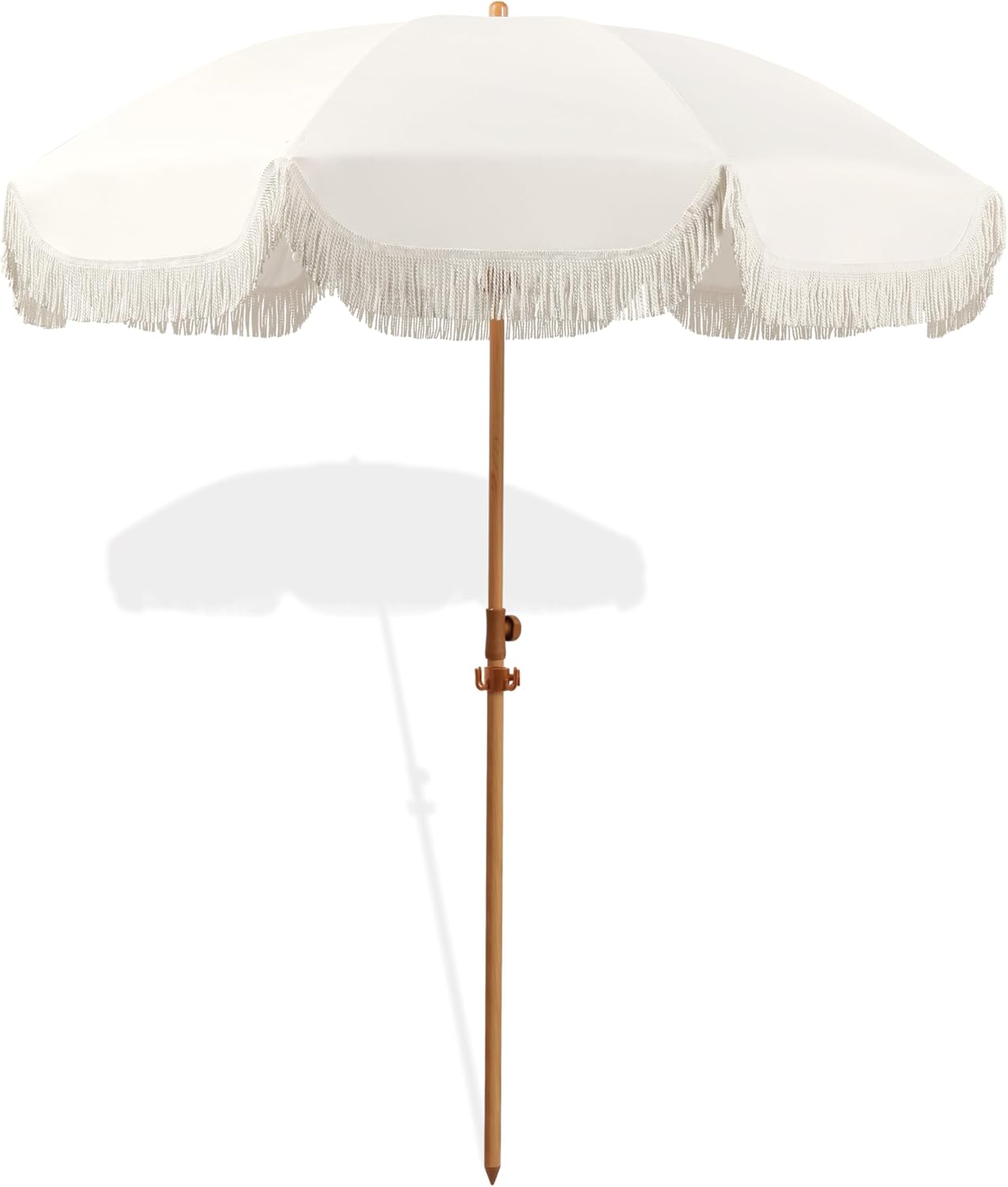 6.5ft Patio Umbrella with Fringe for Stylish Outdoor Shade