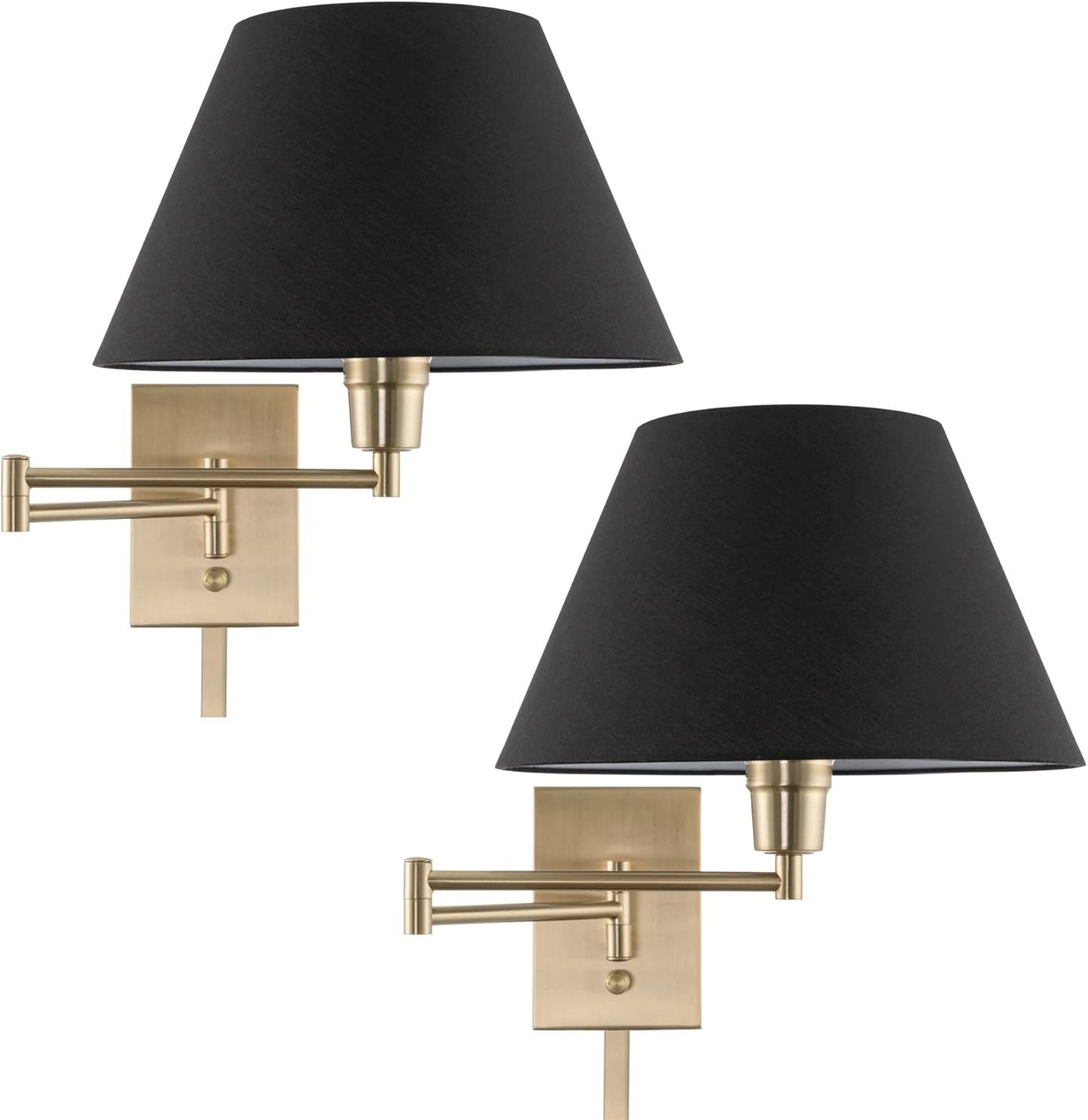 Kira Home Cambridge Modern Swing Arm Wall Lamp - 2-Pack