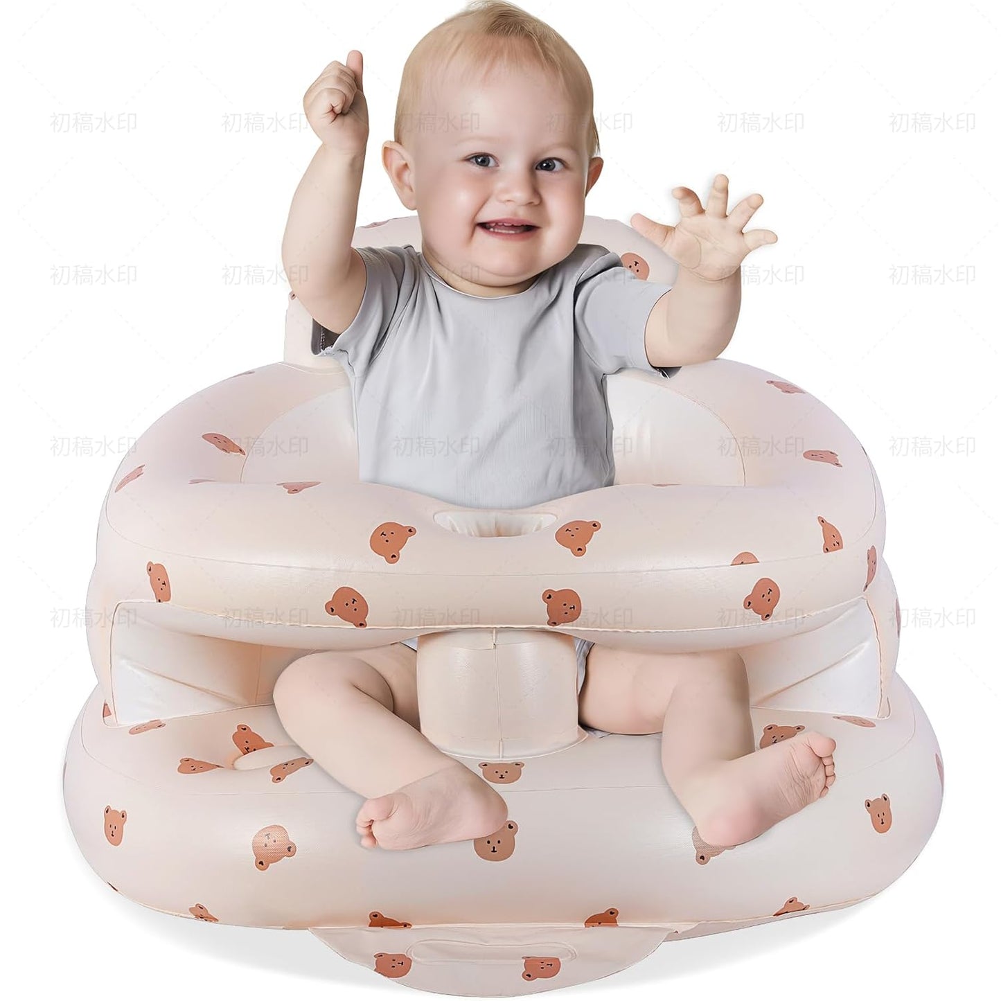 Asamoom Baby Inflatable Seat with Guardrails - Supportive Summer Chair