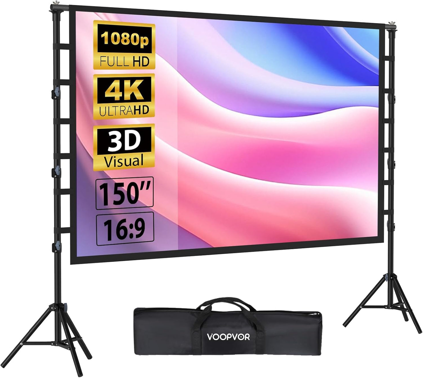 Outdoor Projector Screen with Stand 150 Inch for Movie Nights