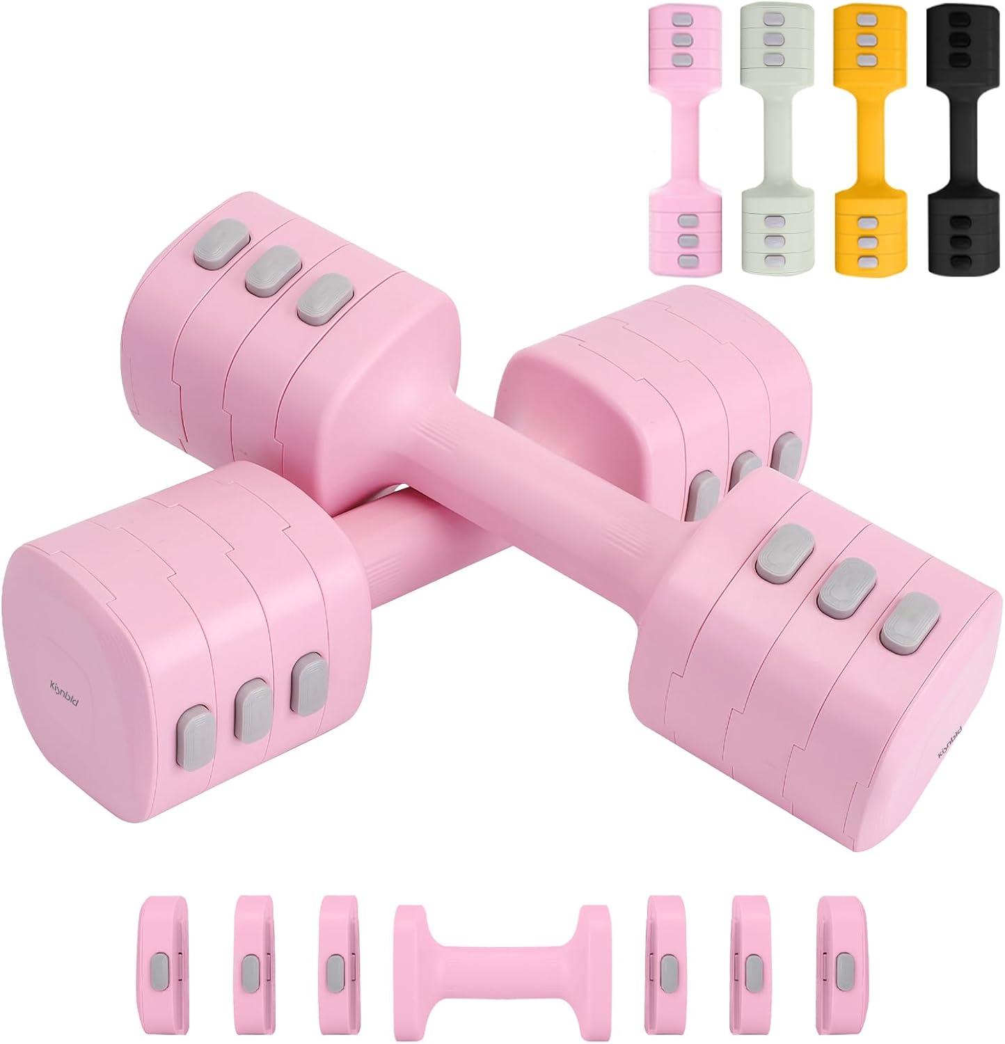 Adjustable Dumbbell Set of 2 for Women - 4 in 1 Free Weights