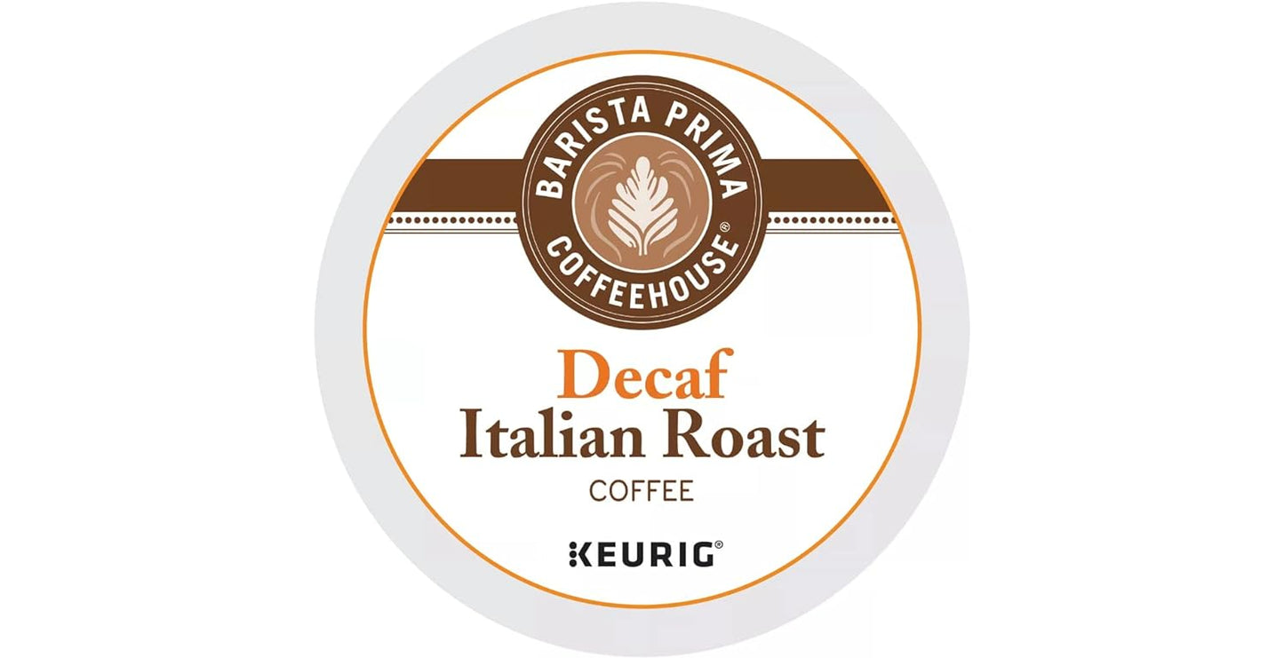 Barista Prima Decaf Italian Roast K Cups for Keurig Brewers