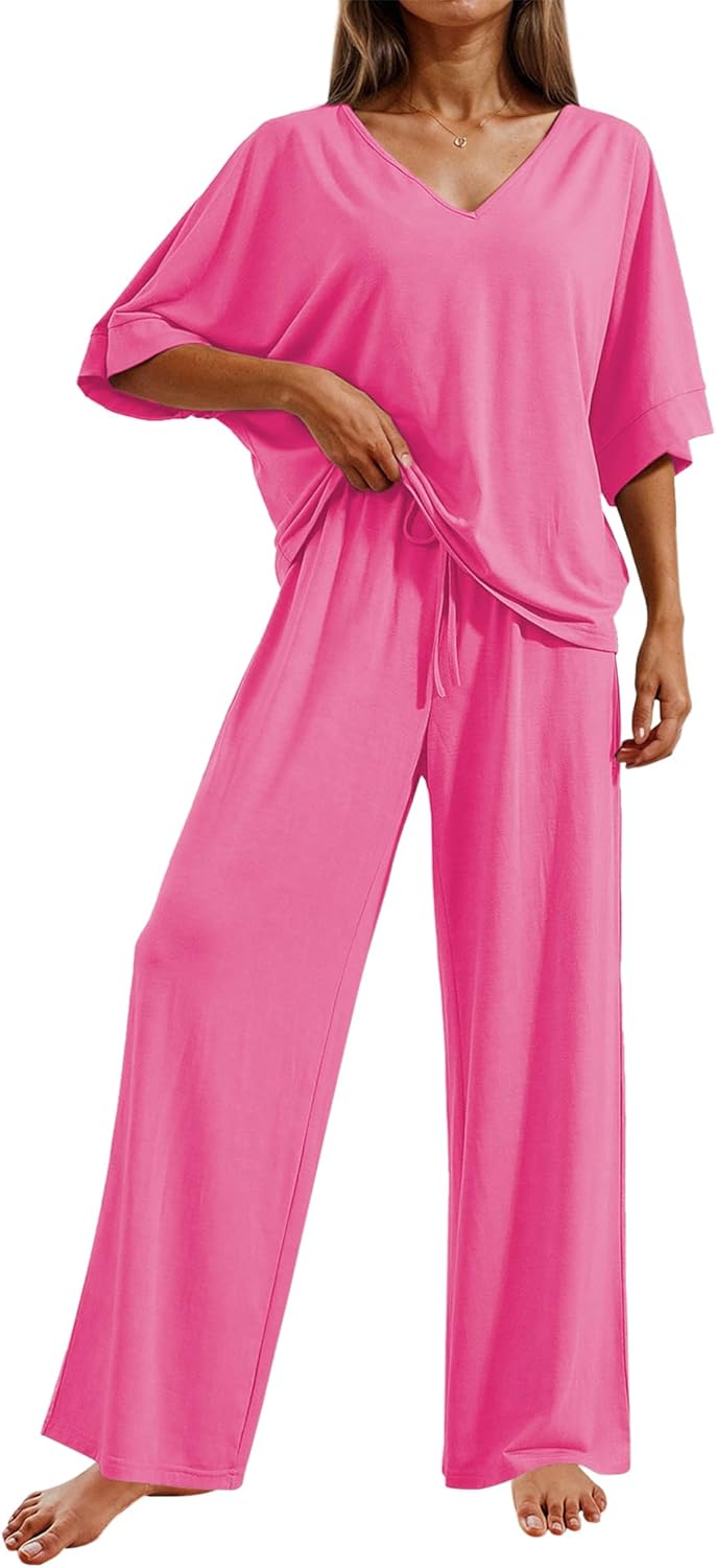 Ekouaer Pajama Sets for Women: Soft Comfy 2 Piece Lounge Set