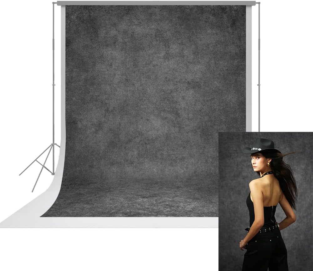 UrcTepics 810 ft Grey Fabric Photo Backdrops for Portraits