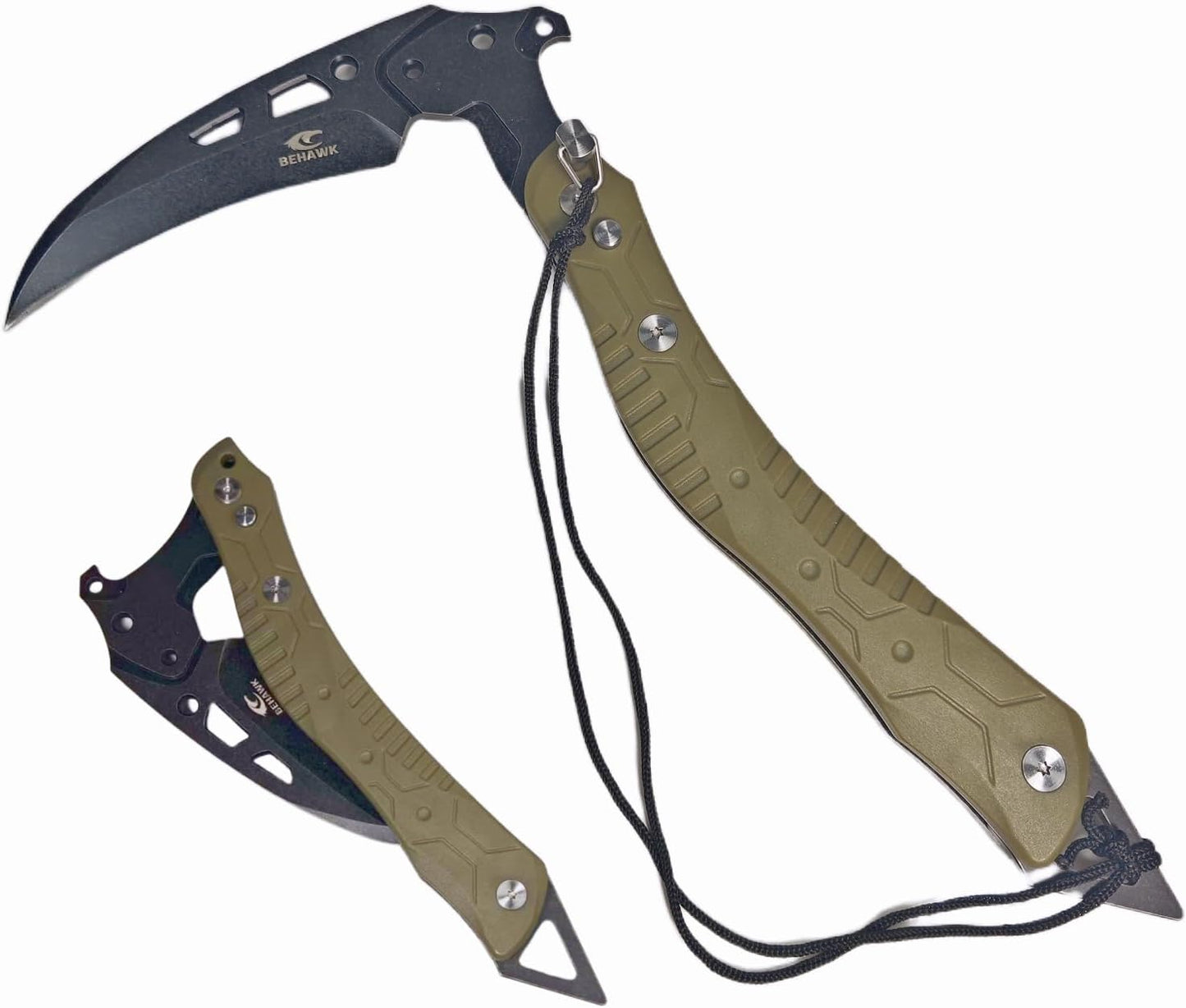 Folding Sickle Knife with Sheath - Tactical Survival Tool