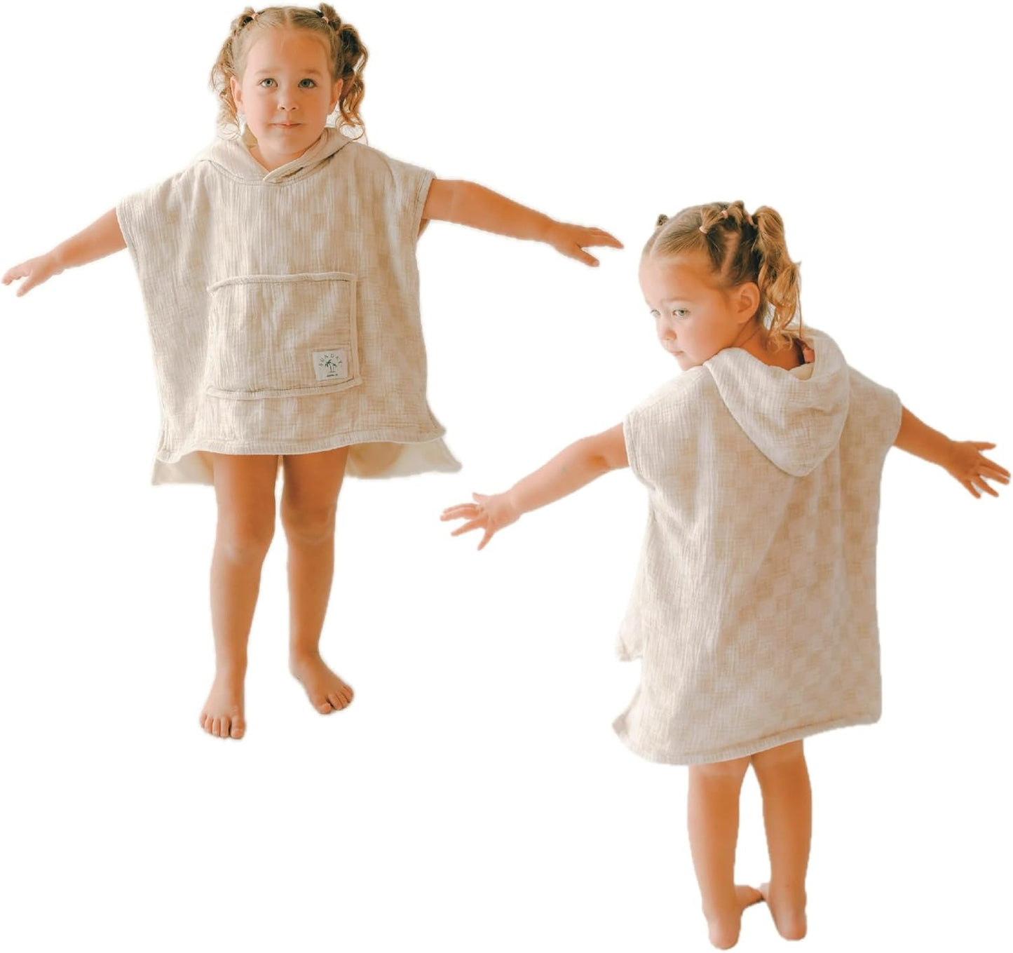 Hooded Poncho Towel for Toddlers - Soft Muslin Cotton Design