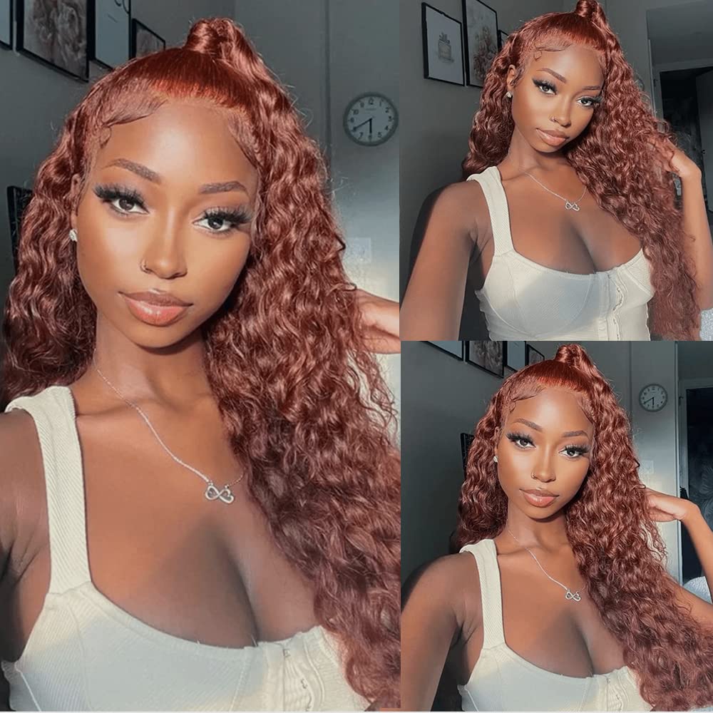 Siyun Show 13x4 Reddish Brown Deep Wave Lace Front Wig Review