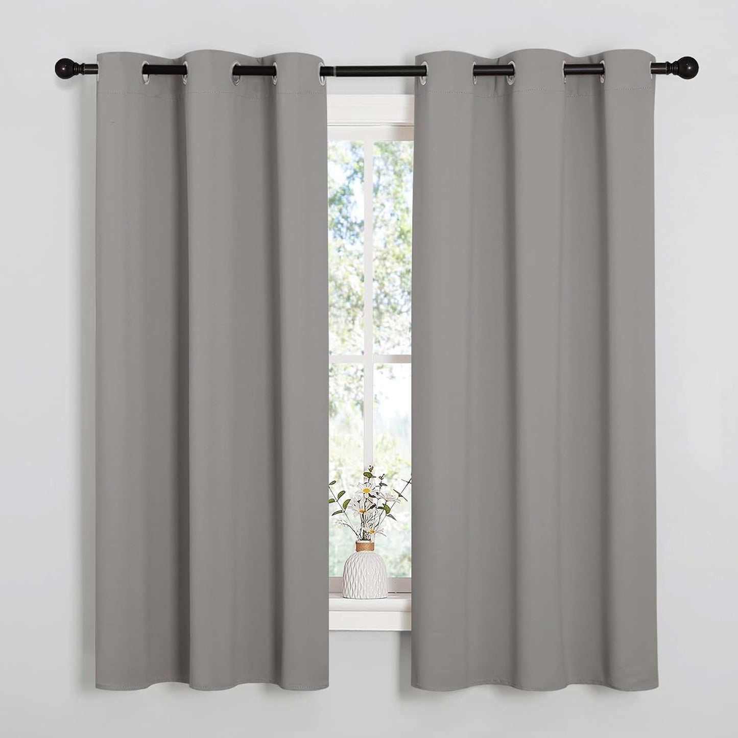 NICETOWN Blackout Curtains 63 inches Long for Office Use