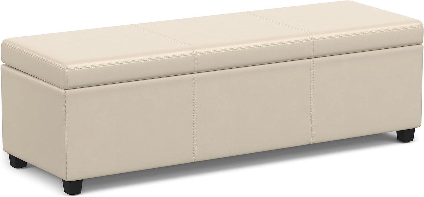 Avalon 54 inch Wide Contemporary Rectangle Storage Ottoman Bench