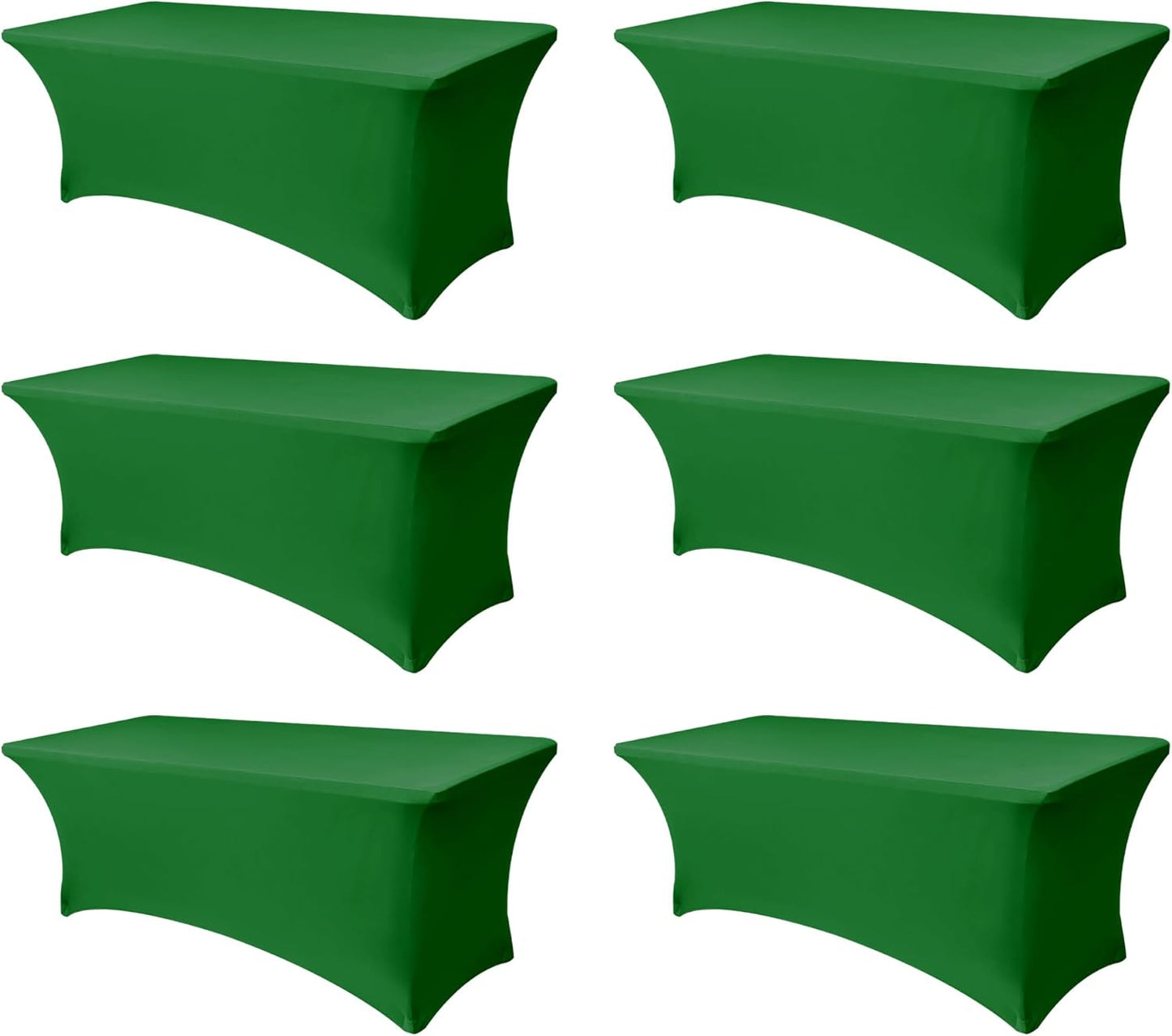 Stretch Table Cover for 6ft Rectangle Tables - 6 Pack Green
