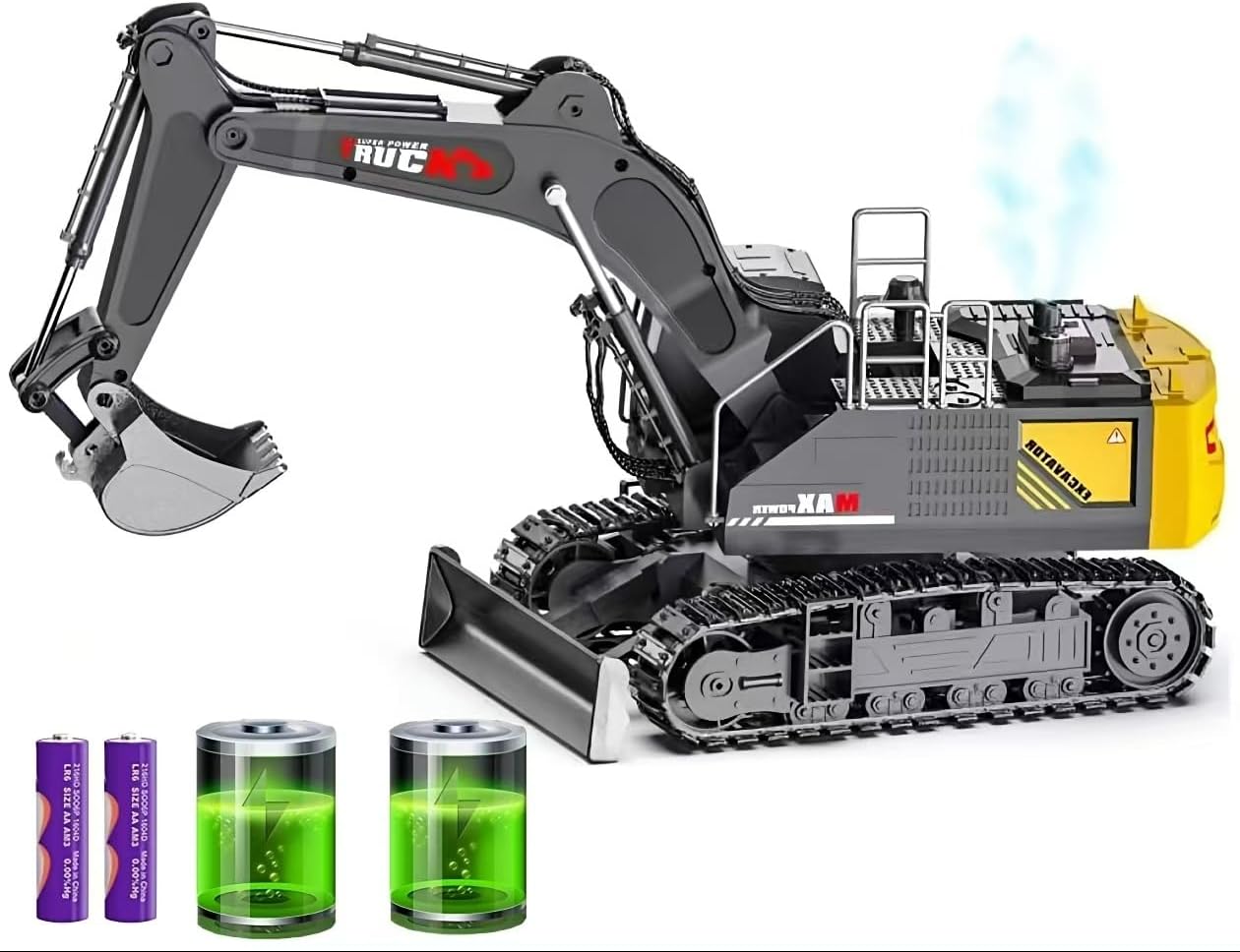15 Channel RC Excavator with Metal Shovel for Kids and Adults