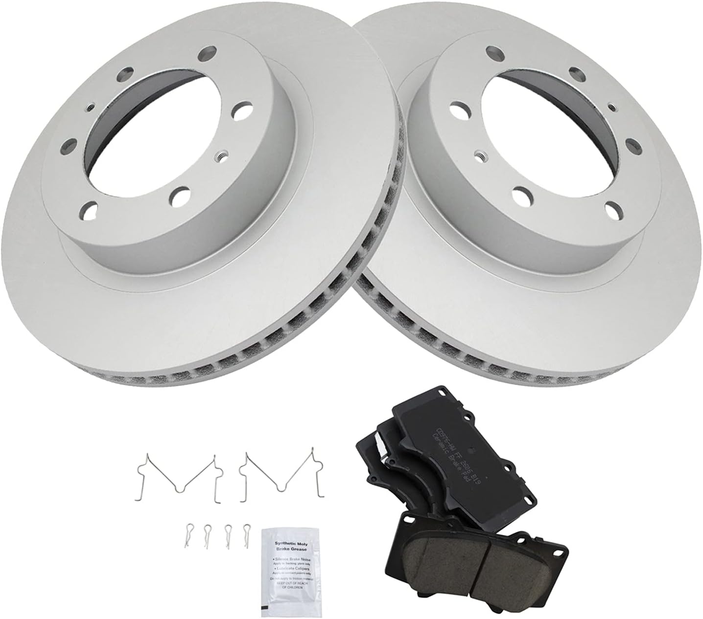 TRQ Front Brake Pad & Rotor Kit for Toyota 4Runner & Tacoma