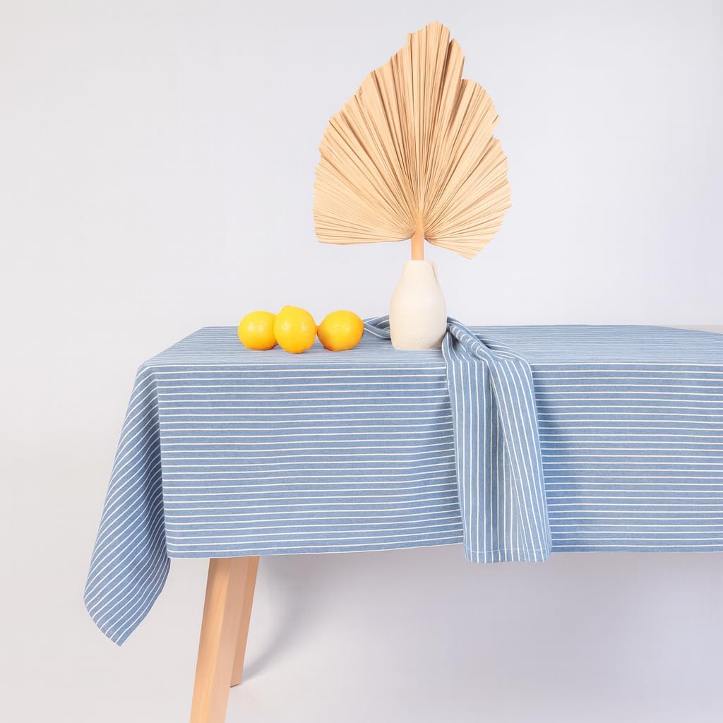 Striped Farmhouse Picnic Style Tablecloth for Dining Room