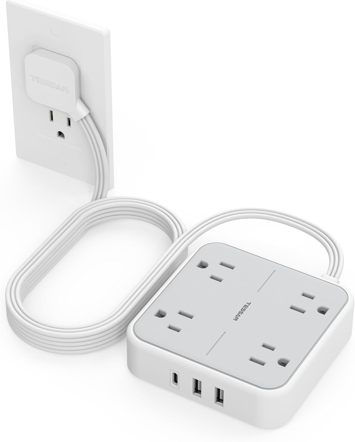 TESSAN Surge Protector Power Strip: Efficient 10ft Extension