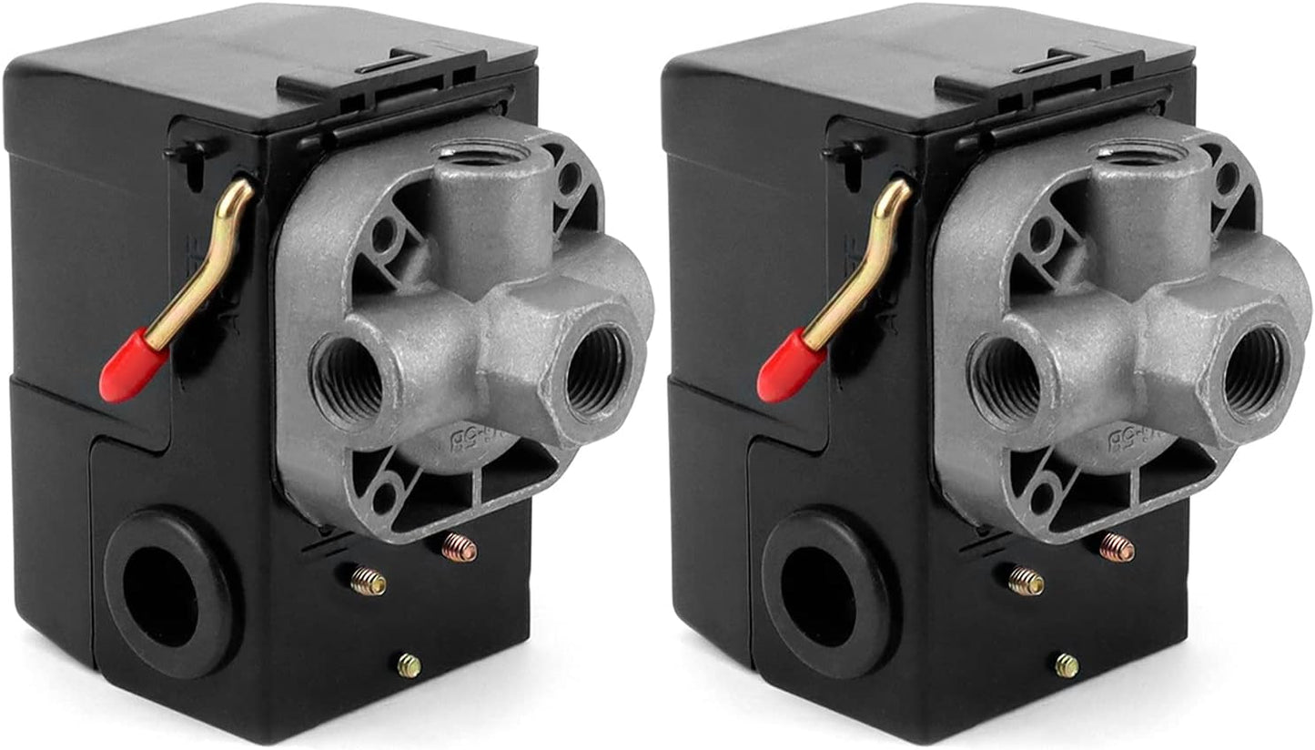 QWORK 2 Pack 1/4 Air Compressor Pressure Switches - Precise Control & Unloader