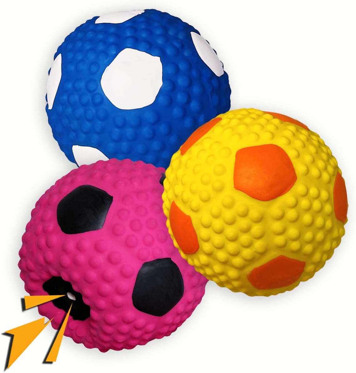 3 Latex Squeaky Dog Balls for Fun Fetching! - Wieppo