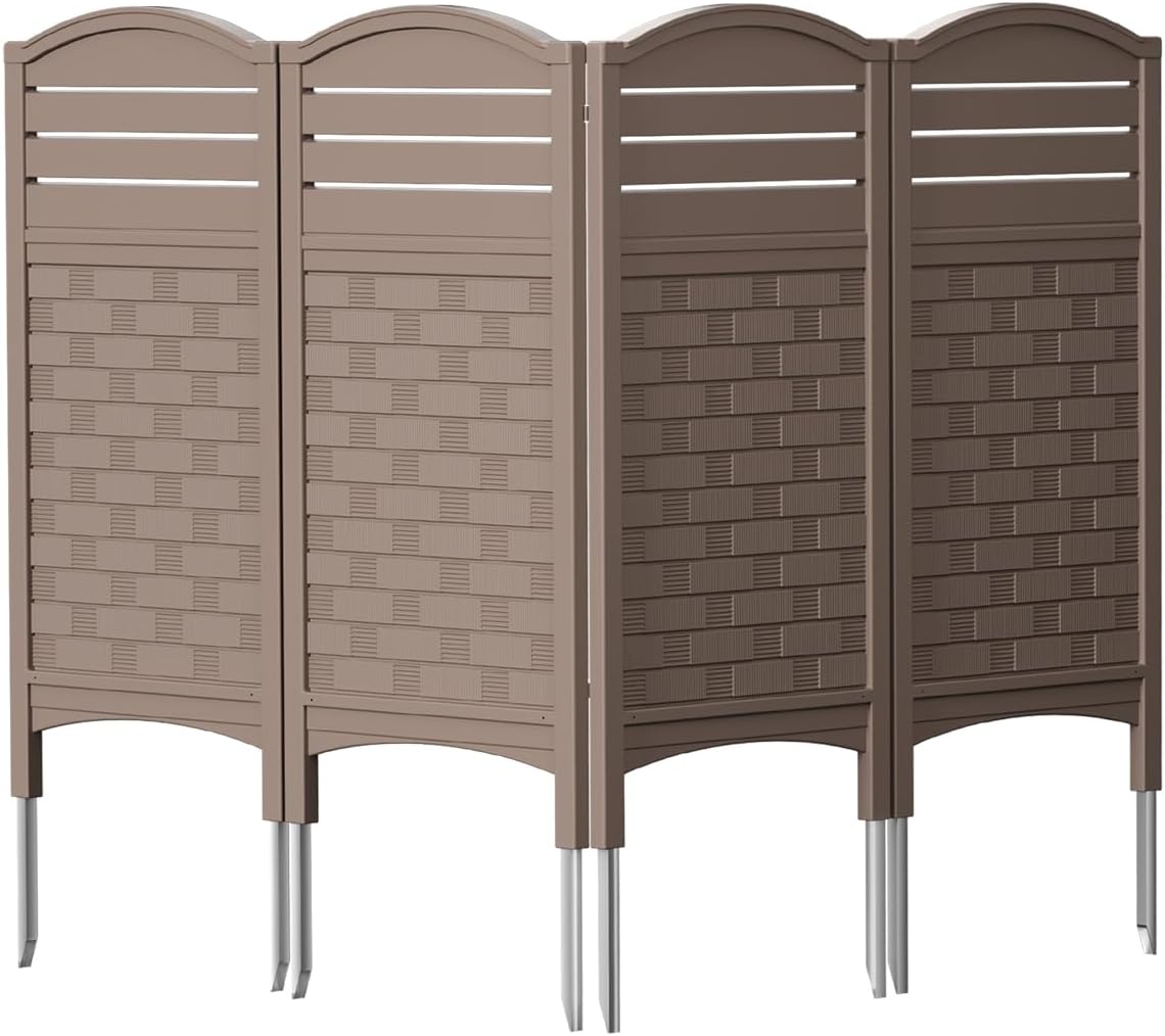 KINYING Outdoor Air Conditioner Fence - Privacy & Style - Dark Brown
