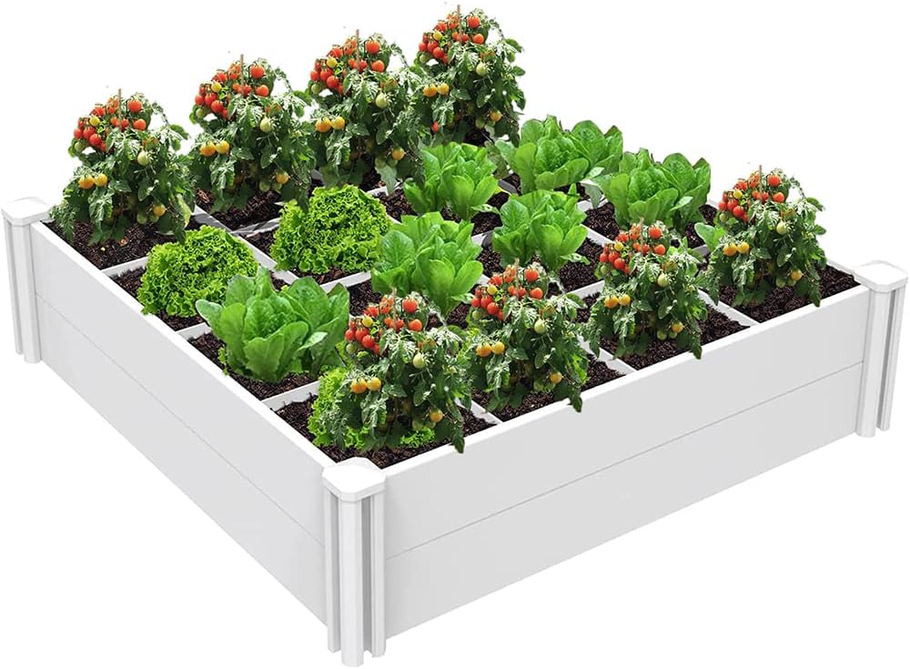 Raised Garden Bed Kit 4ftx4ft for Growing Vegetables and Herbs