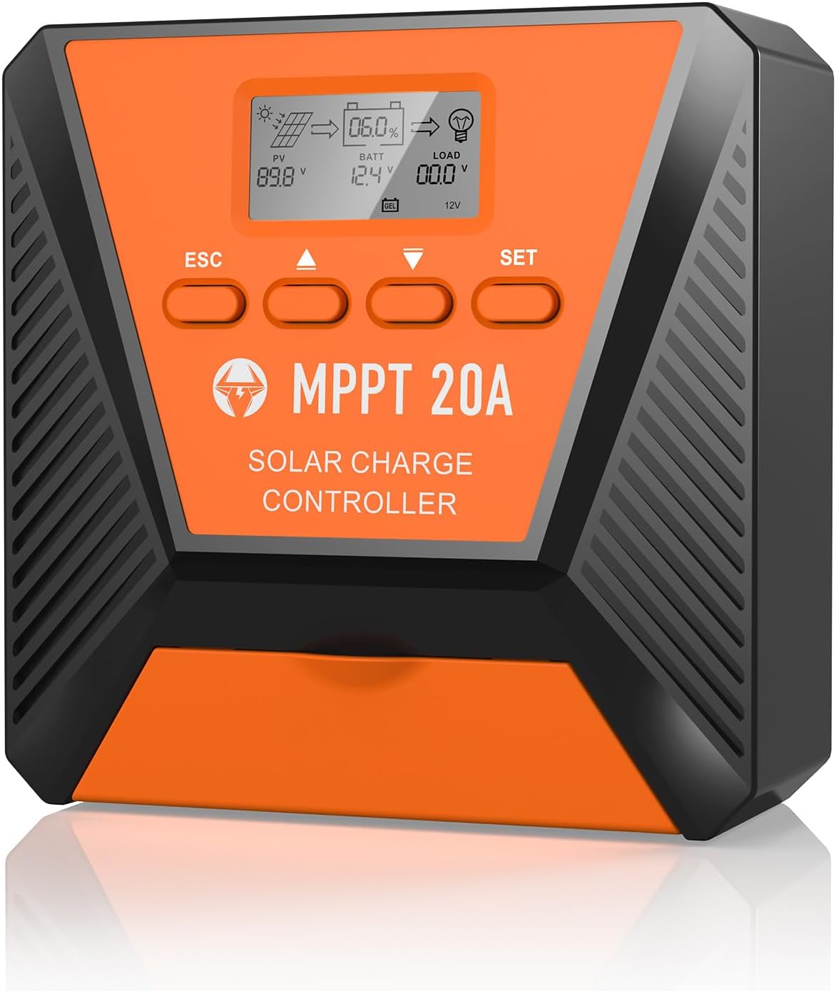 20A MPPT Solar Charge Controller with Dual USB Port and LCD Display