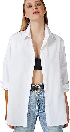 BIG DART Oversized Button Down Shirts for Women - Dressy Casual Tops